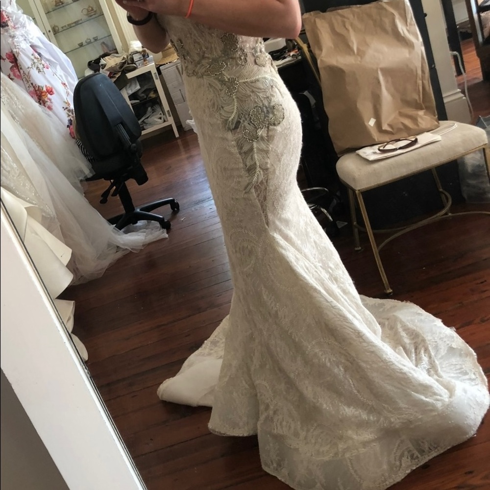 Lazaro Wedding Dress Style #3715 - Picture 7 of 8